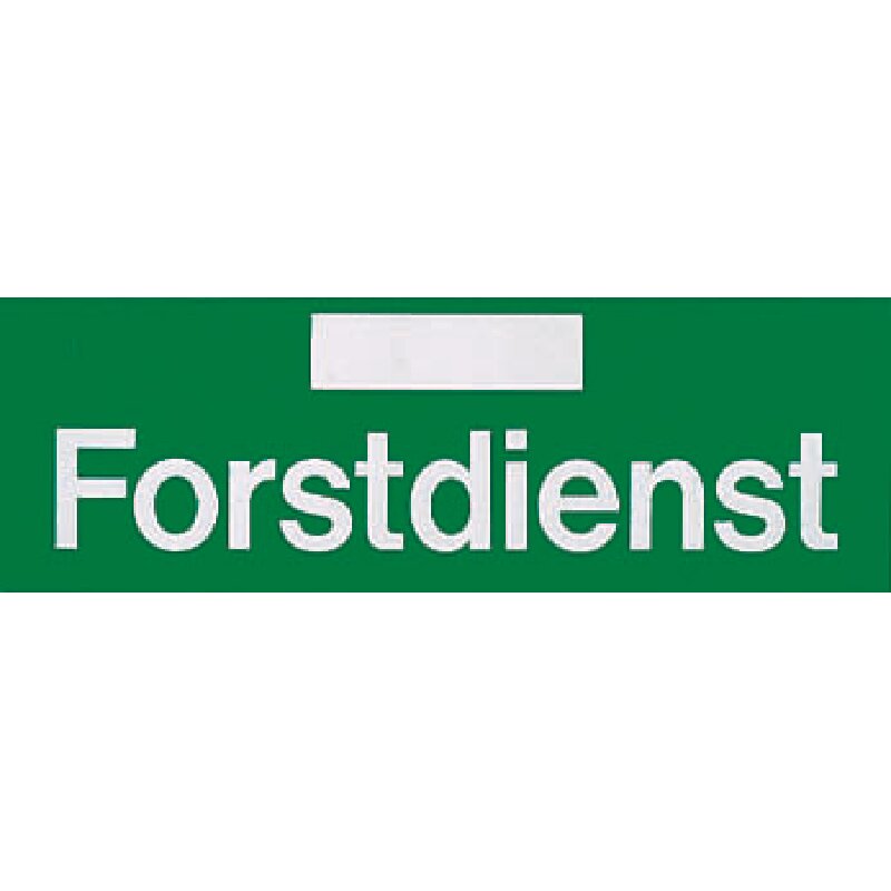 Zusatzschild Forstdienst Aluminium rechteckig 300x100 mm in Grün-Weiß für Dienstfahrzeuge