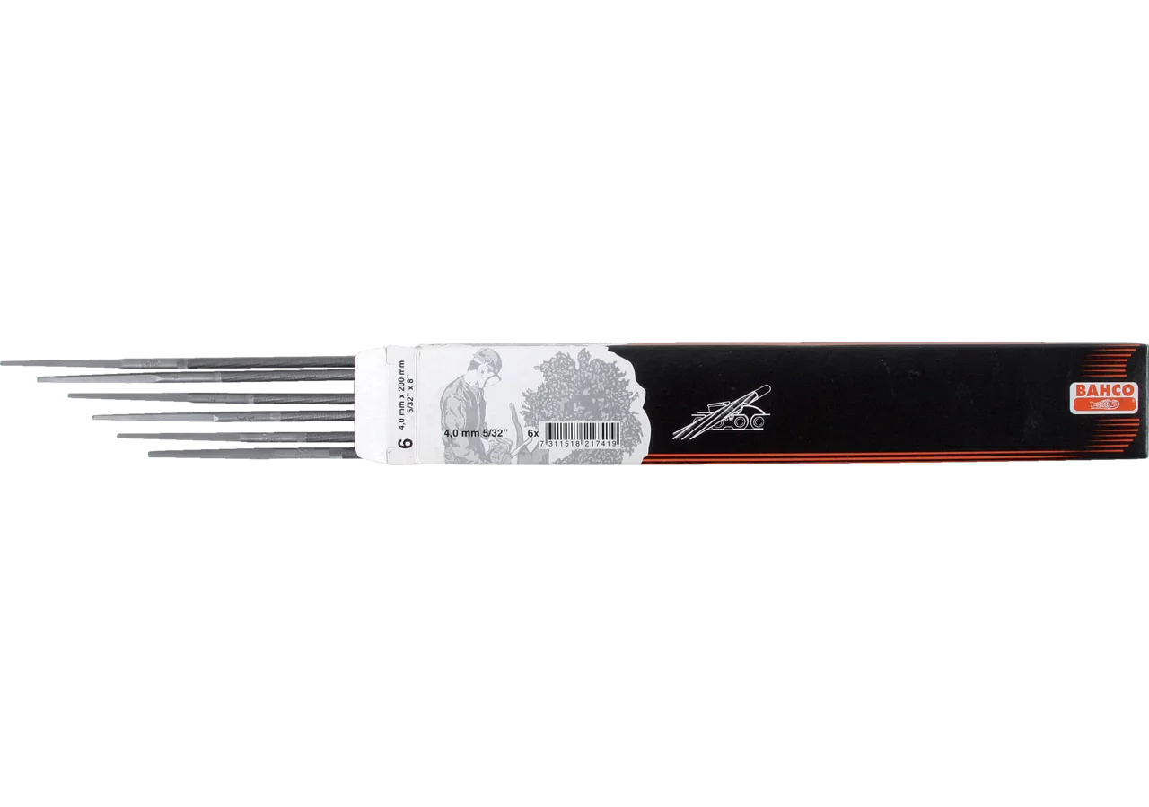 Rundfeile L 200 mm, AD 4,5 mm, 6 Stück im Karton, 6 Stück von Bahco Bahco