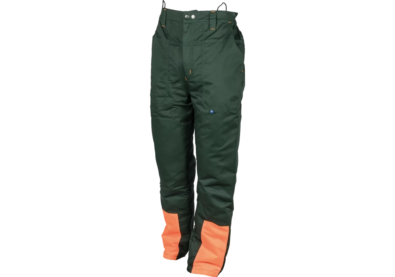 Schnittschutzhose Woodcreek Basic, Grün-Orange, Größe M GartenShop24