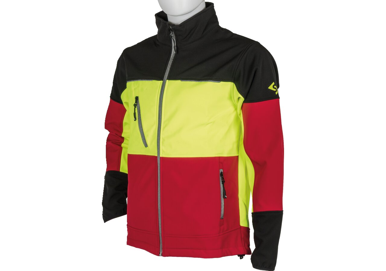 Forst-Softshelljacke Woodcreek, Rot-Schwarz-Gelb, Größe XXL GartenShop24