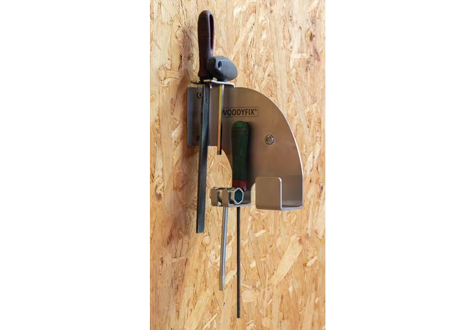 Motorsägenhalter Woodyfix-Multitool 3.0 aus Edelstahl mit Zubehöraufnahme GartenShop24