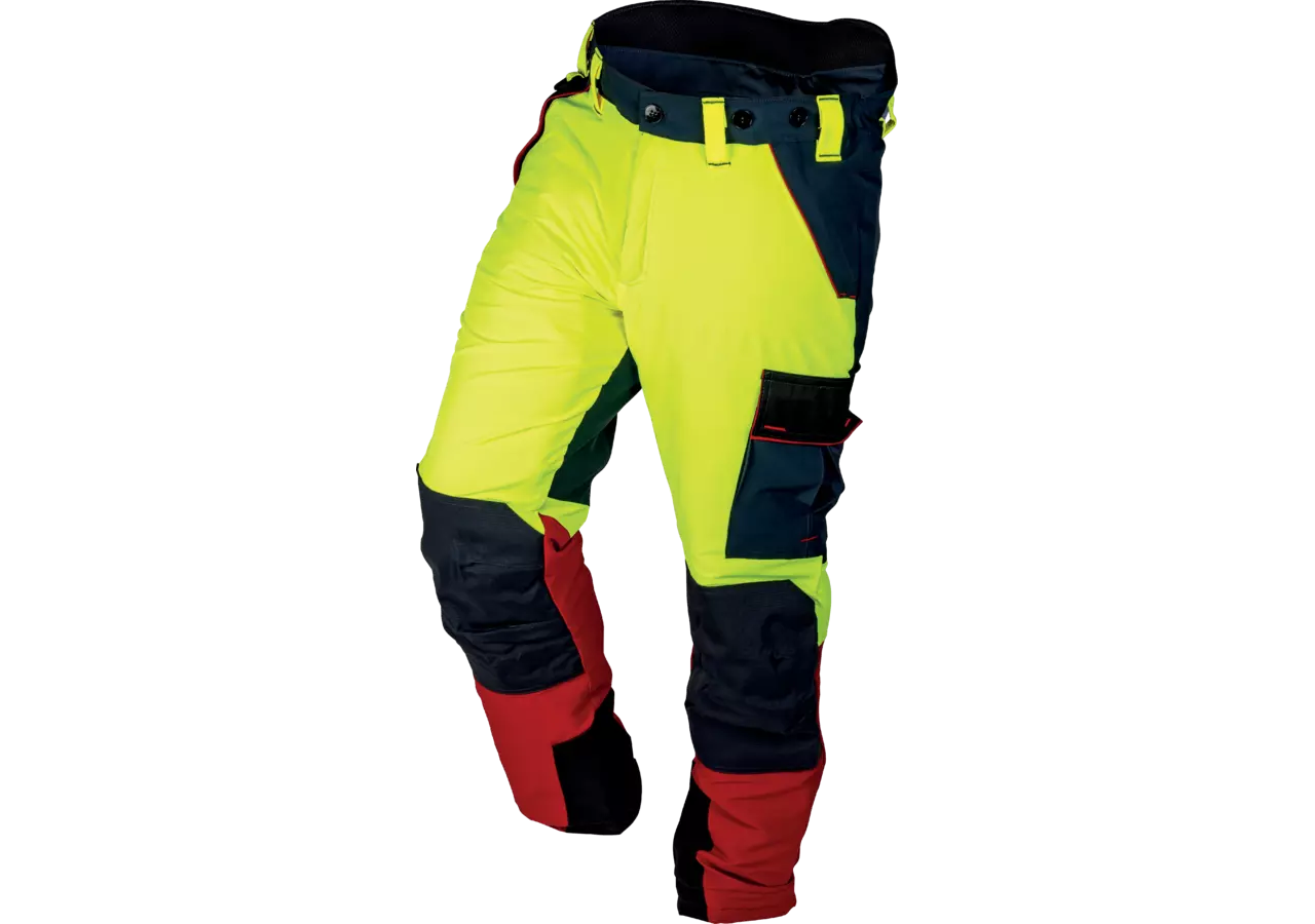 Schnittschutzhose Rot-Anthrazit-Leuchtgelb, Größe M GartenShop24