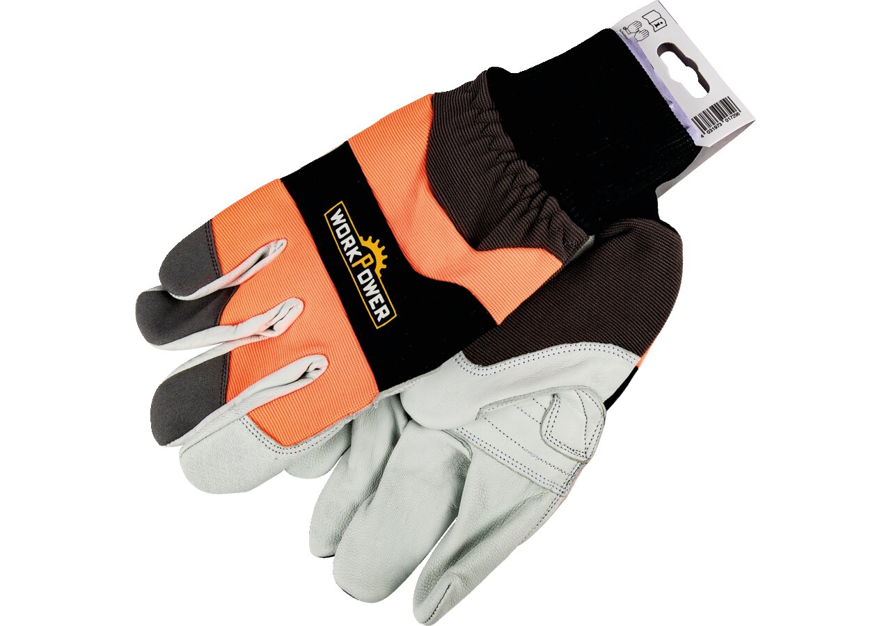 Schnittschutzhandschuh Schwarz-Grau, aus Ziegenleder GartenShop24