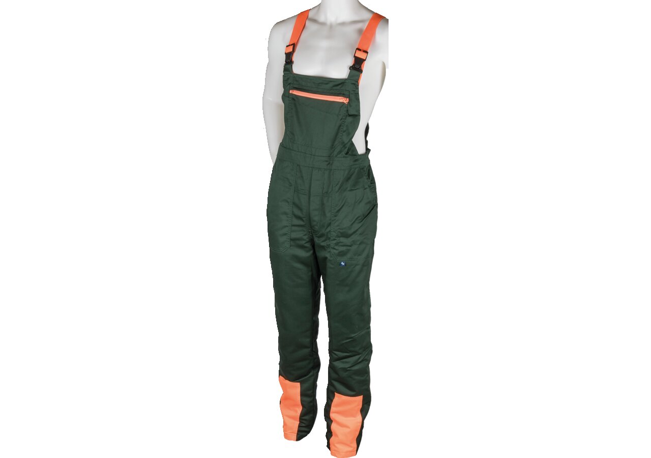 Schnittschutzlatzhose Woodcreek Basic, Grün-Orange, Größe XL GartenShop24