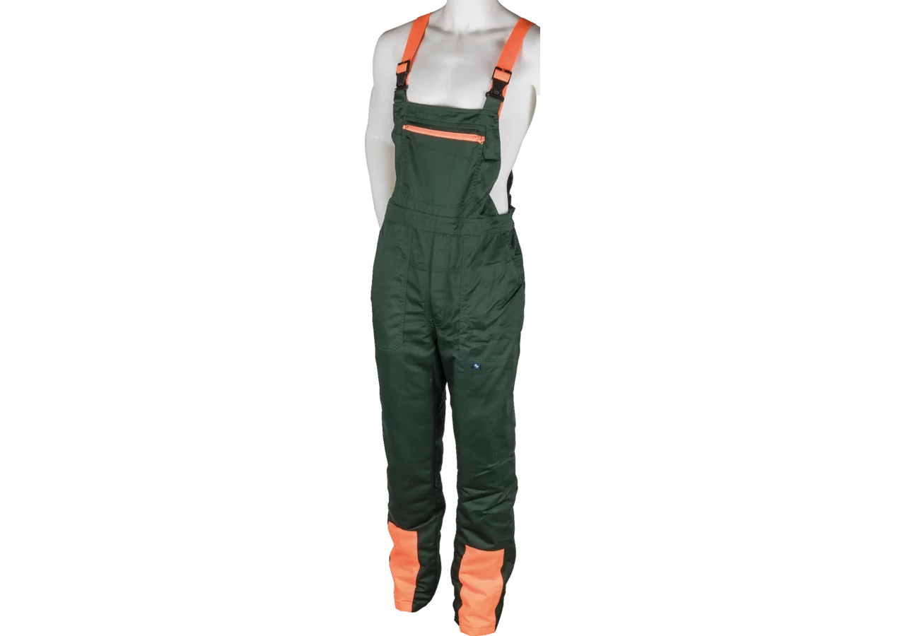 Schnittschutzlatzhose Woodcreek Basic, Grün-Orange, Größe XL GartenShop24