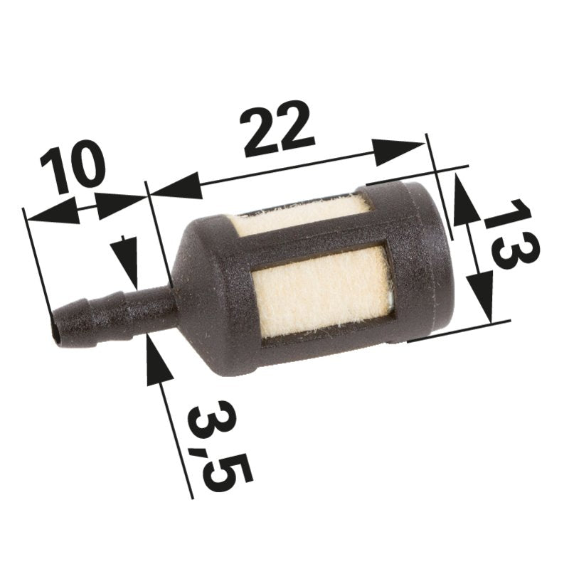 Benzinfilter für Schlauch ID 4 mm – Universal Benzinfilter GartenShop24 - Hochwertige Gartengeräte
