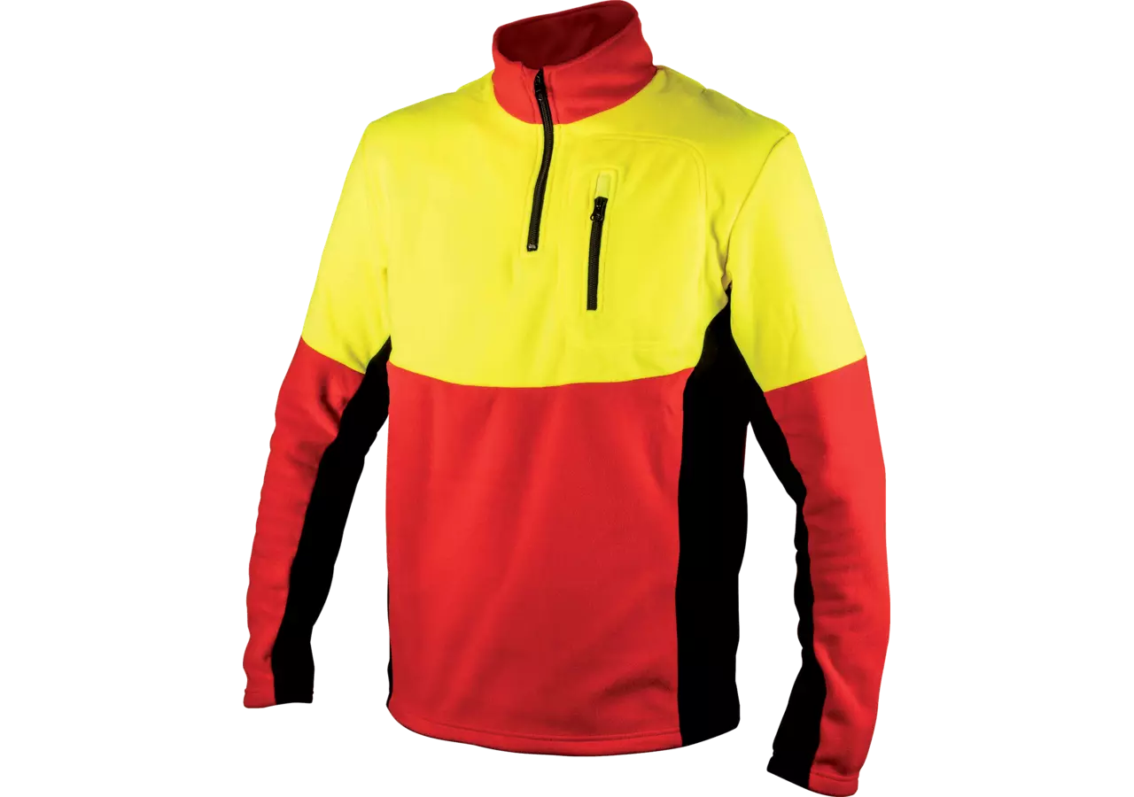 ISO-Fleece-Shirt langarm, Rot-Gelb-Schwarz, Größe M GartenShop24
