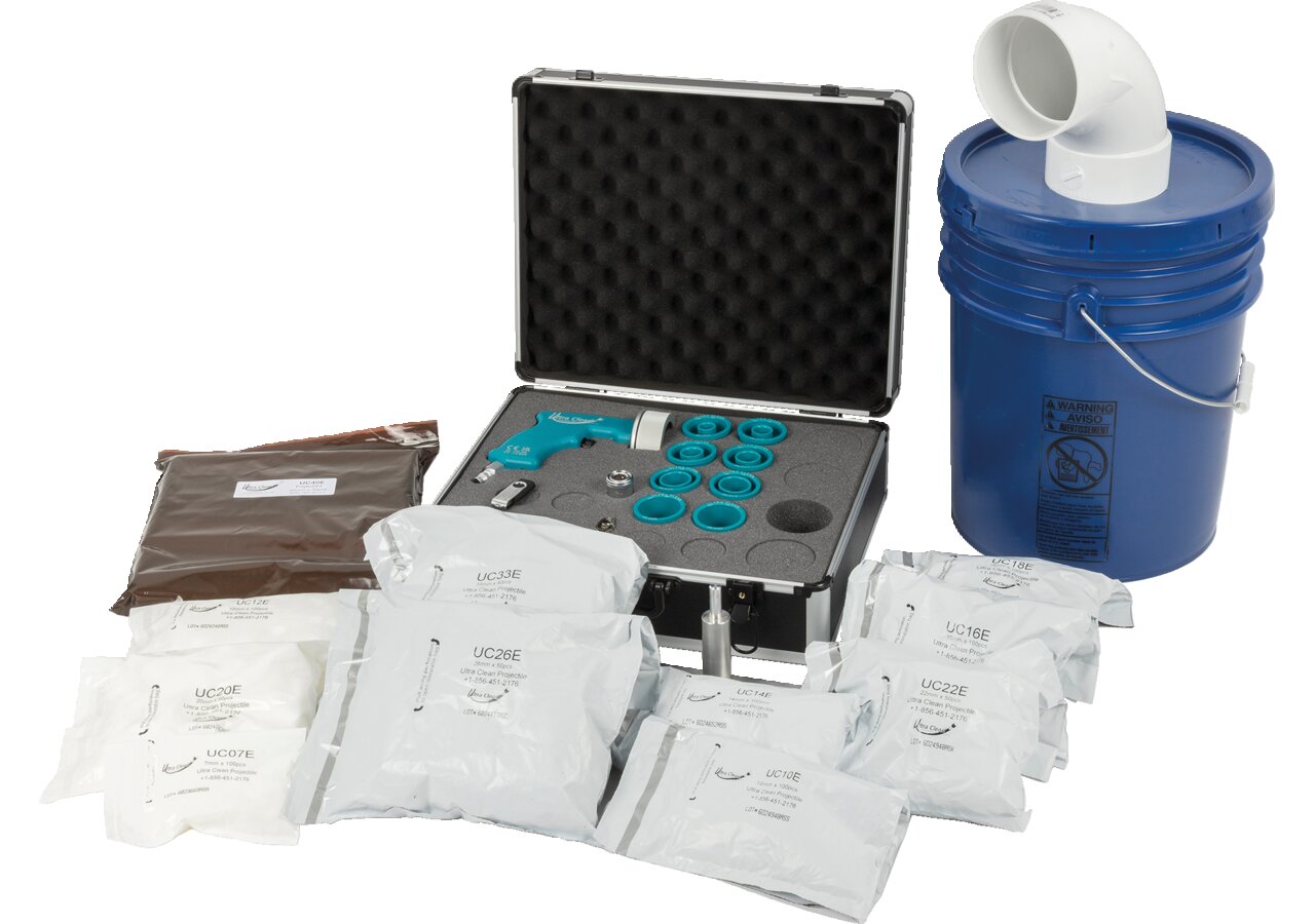 Reinigungskit UC-EL 1 1/4, mit Projektilen und Auffangbehälter Ultra Clean