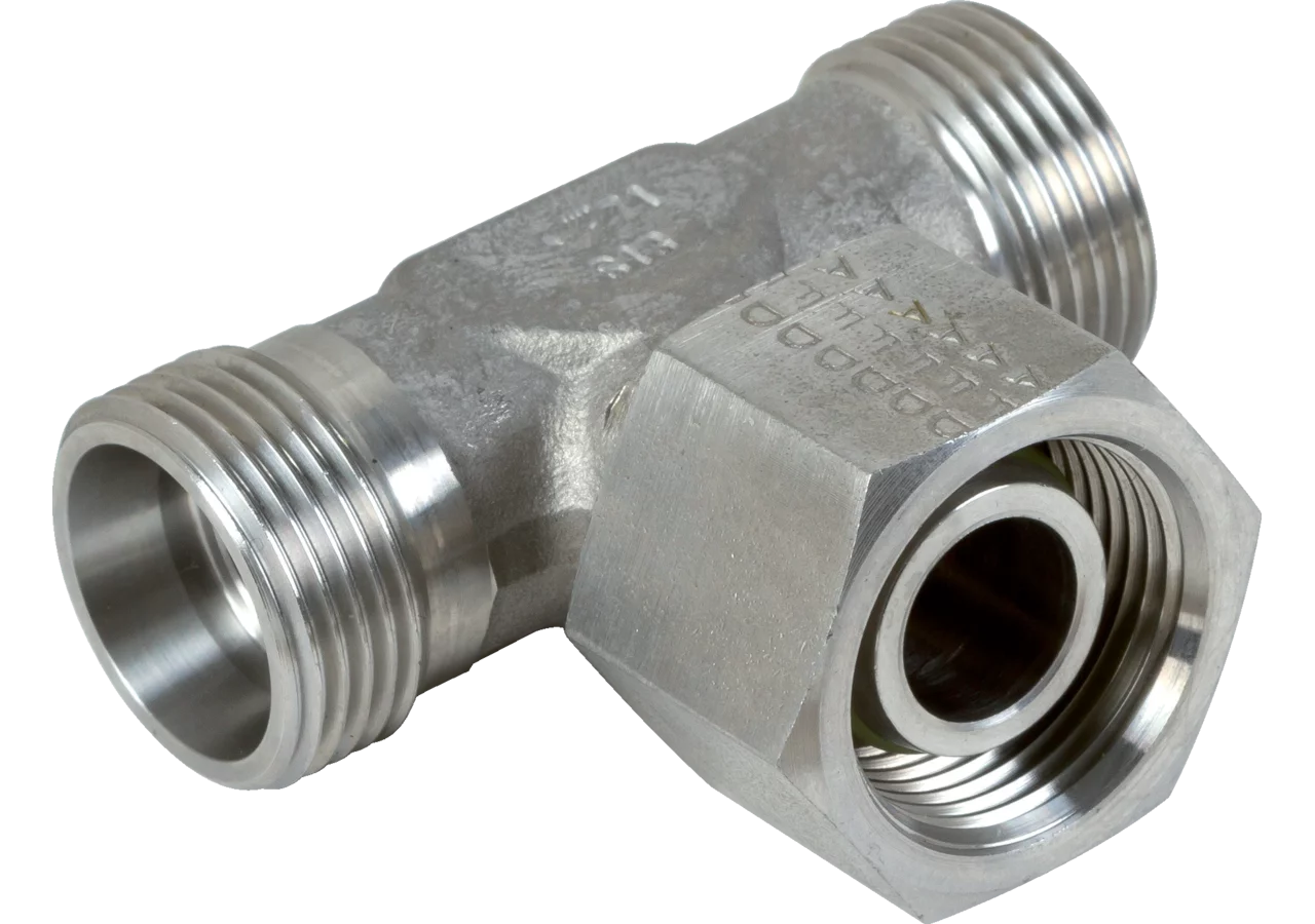 Einstellbare T-Verschraubung ETS 15L Niro Volz