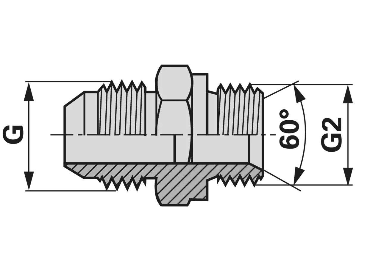 Doppelnippel JIC 7/16-20 - G 3/8 GartenShop24 - Hochwertige Gartengeräte