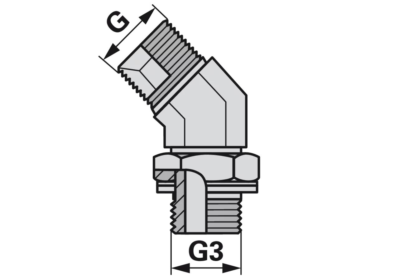 Einschraub Winkelverschraubung 45 BSP G 1 - G 1 GartenShop24 - Hochwertige Gartengeräte