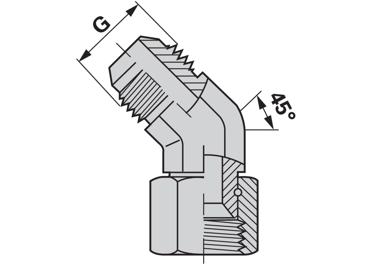 Einstellbare Winkelverschraubung JIC45 7/8-14 GartenShop24 - Hochwertige Gartengeräte