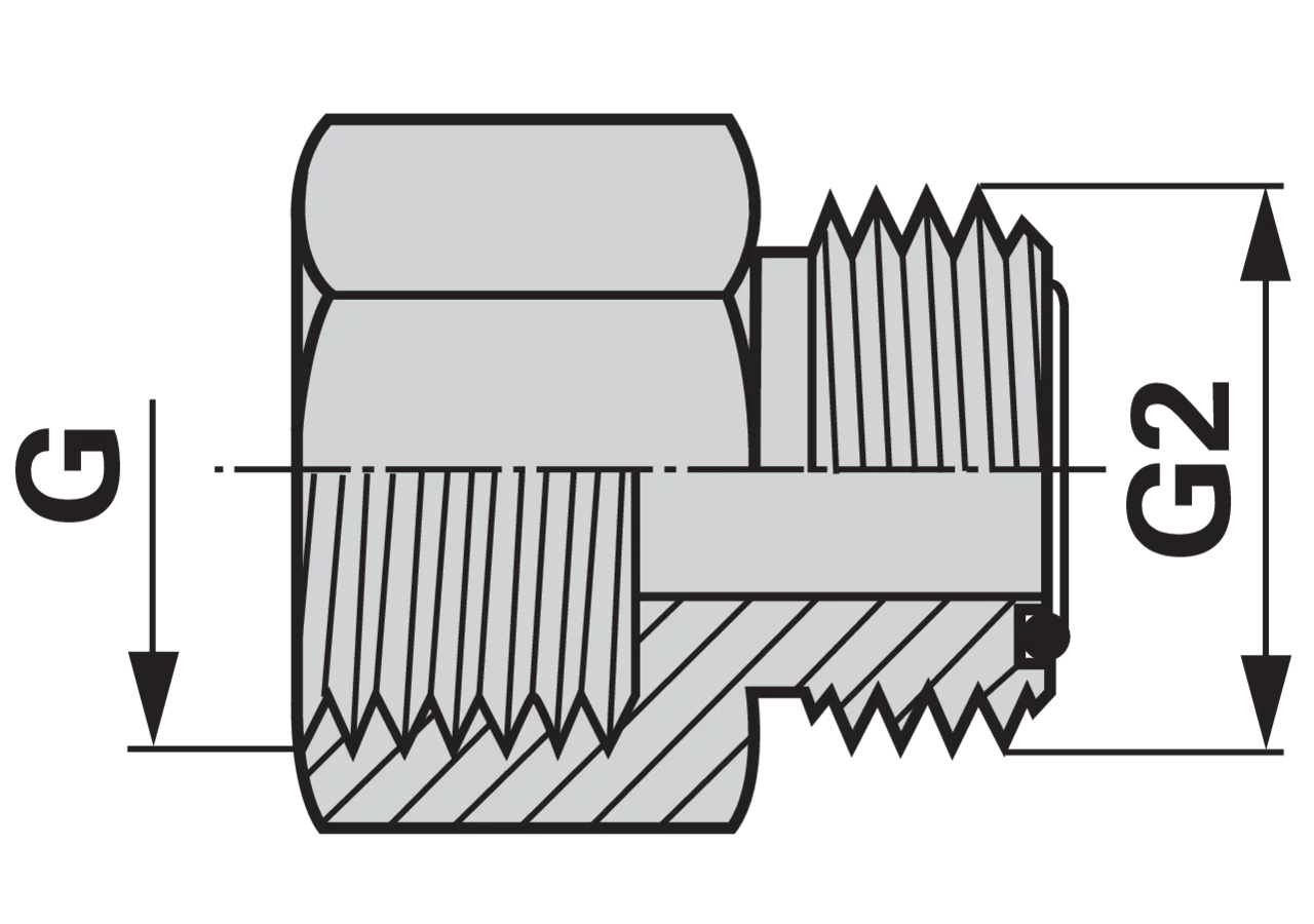 Gerade Reduzierverschraubung ORFS 1-14 - ORFS 9/16-18 GartenShop24 - Hochwertige Gartengeräte