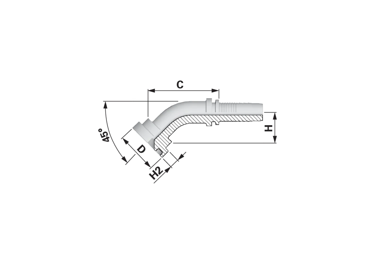 SAE Flansch SFL45 DN20 3/4 Dm 38,1 Standard Alfagomma
