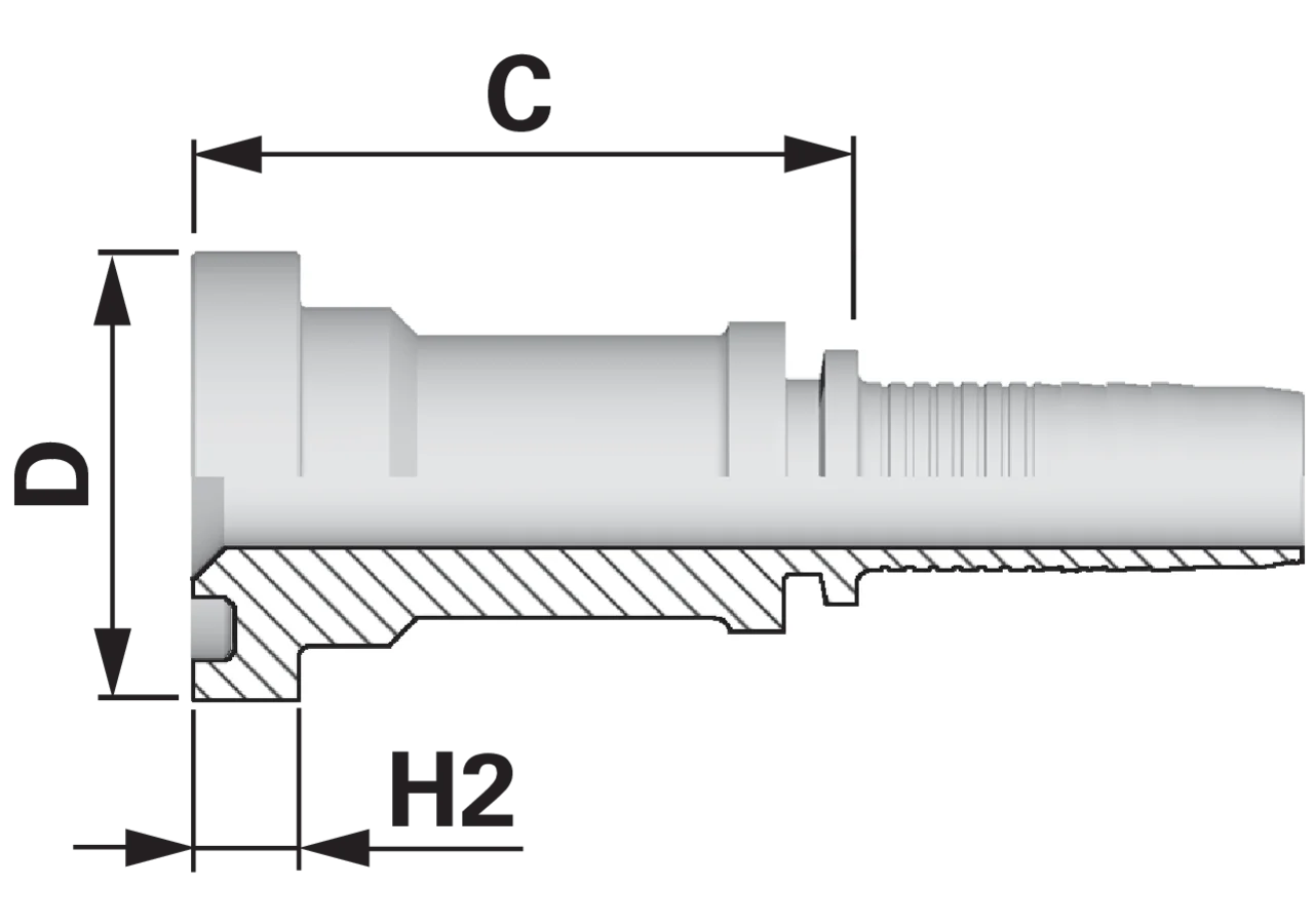 SAE Flansch SFS DN25 1 Dm 47,6 Standard Alfagomma