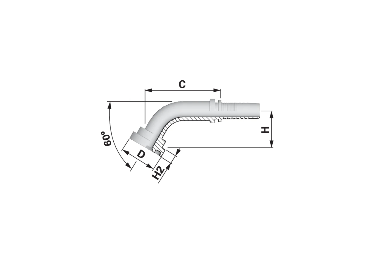 SAE Flansch SFL60 DN20 1 Dm 44,5 Standard Alfagomma