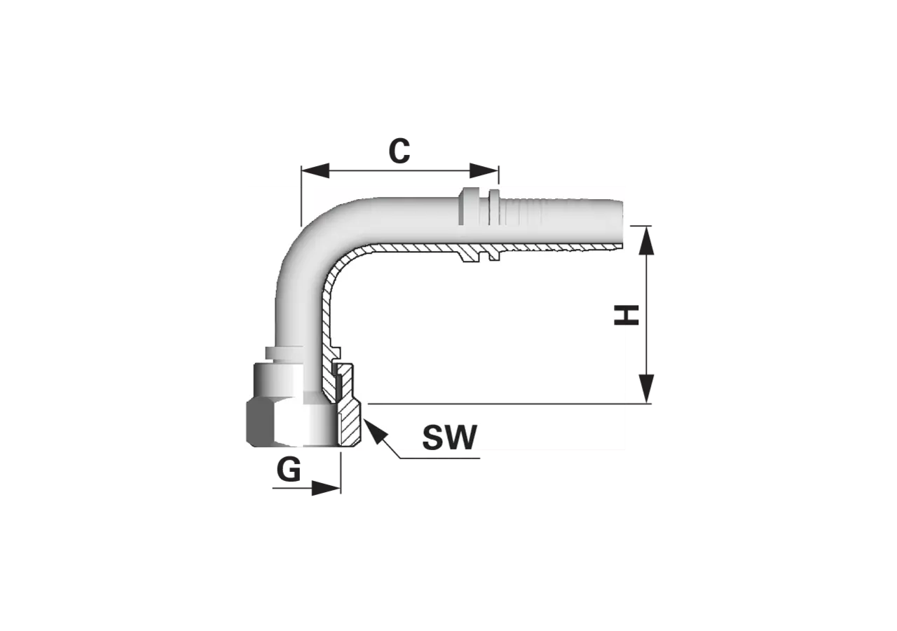 Dichtkegel DKJ90M DN25 1 5/16-12 Standard Alfagomma