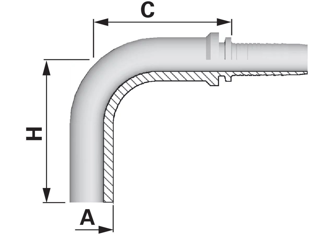 Rohrstutzen RSL/S90 DN06 Dm 12 Standard Alfagomma