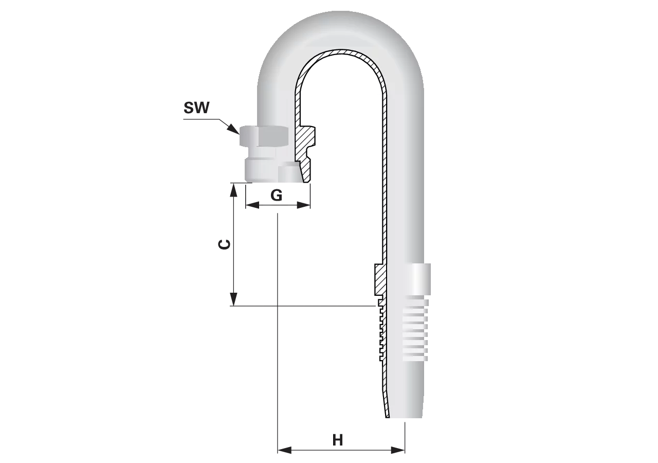 Gewindezapfen CES180 DN12 16S H155 Standard GartenShop24 - Hochwertige Gartengeräte