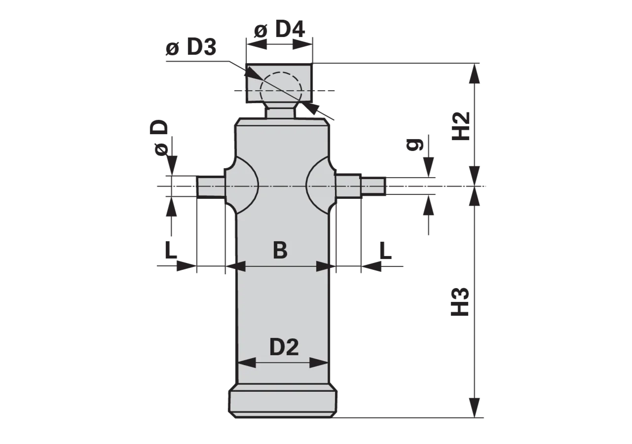 Hubzylinder 8 t, 3 Stufen x 1043 Hub, mit Kugelkopf GartenShop24 - Hochwertige Gartengeräte