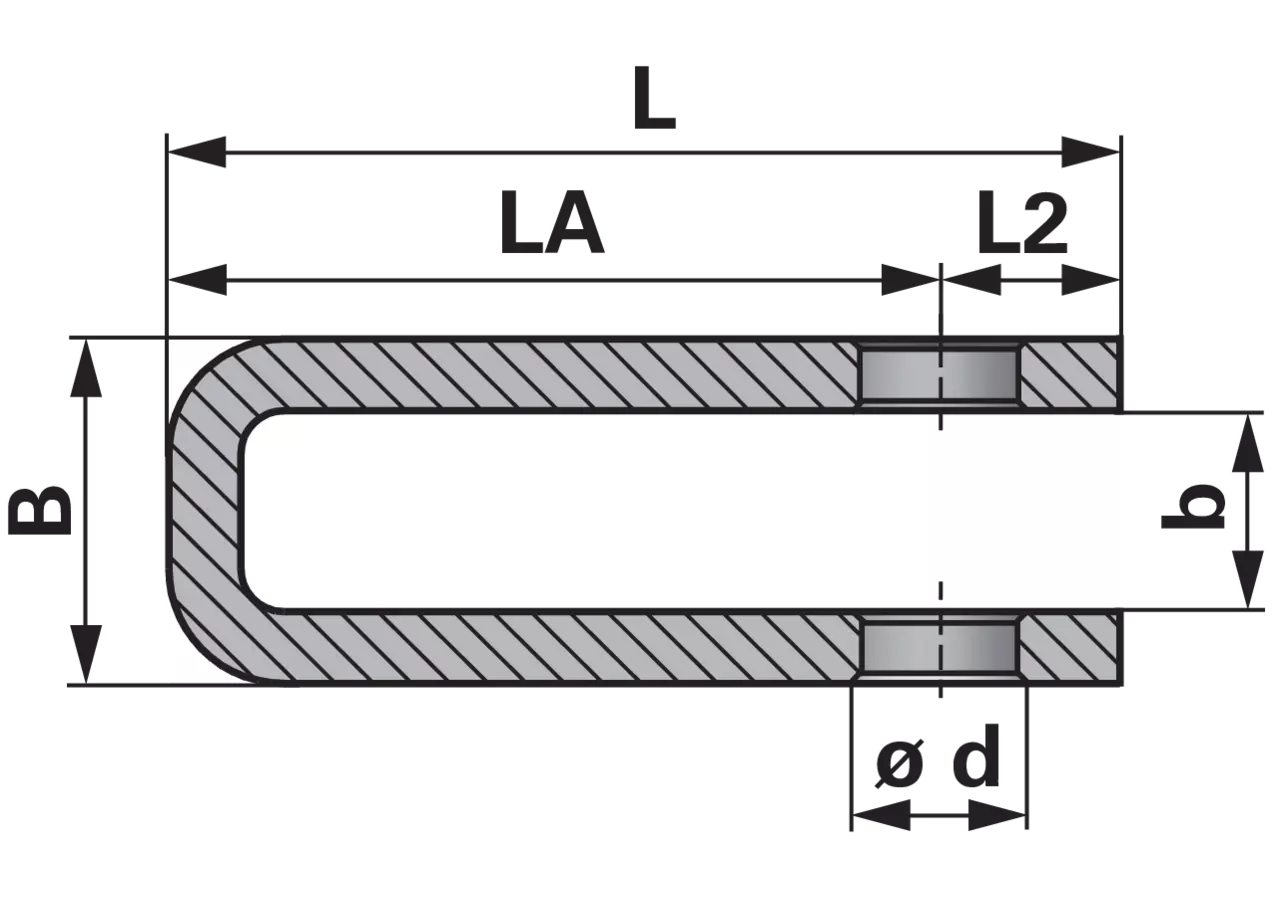 Anschweißgabel gebogen Dm 20,25 x 67 Contarini