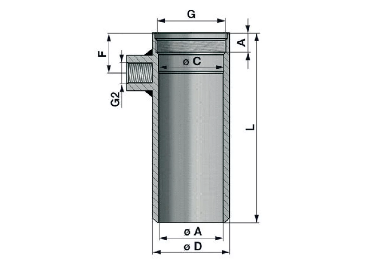 Zylinderrohr Dm 50/60 x 1102 Contarini