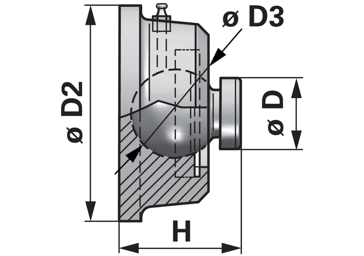 Kugelkopfende Dm 60 / 98, schweißbar