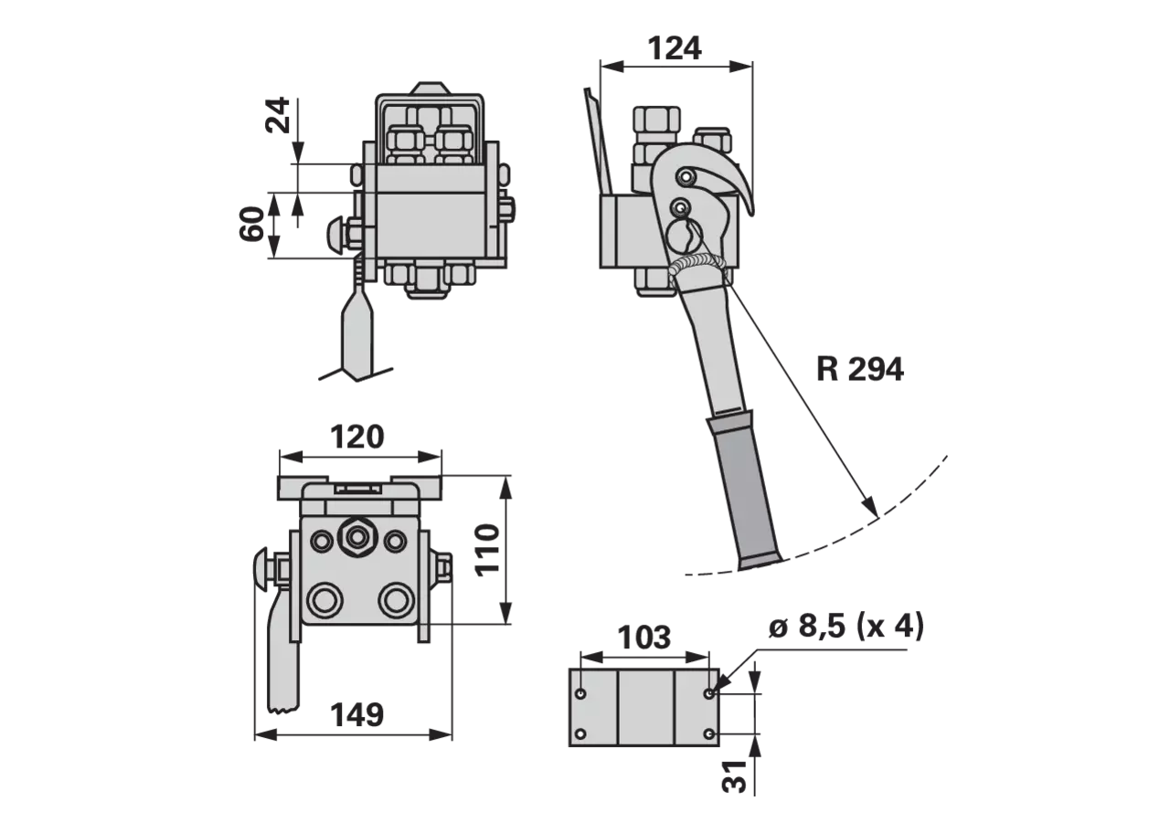 Multikuppler 2P306 2x 1/2+E3 Fix- und Mobilteil Faster