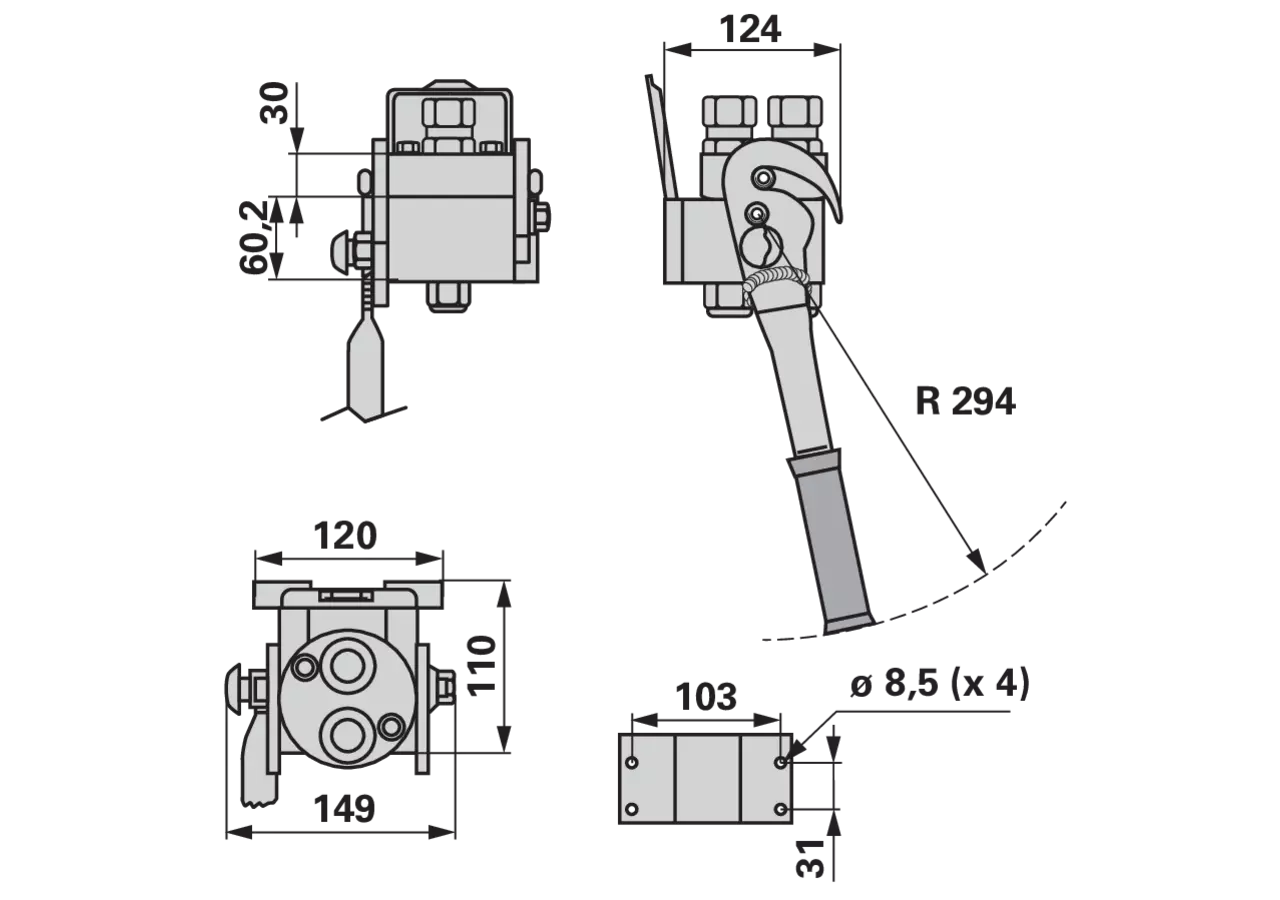 Multikuppler 2P208 2x 1/2 Fix- und Mobilteil Faster