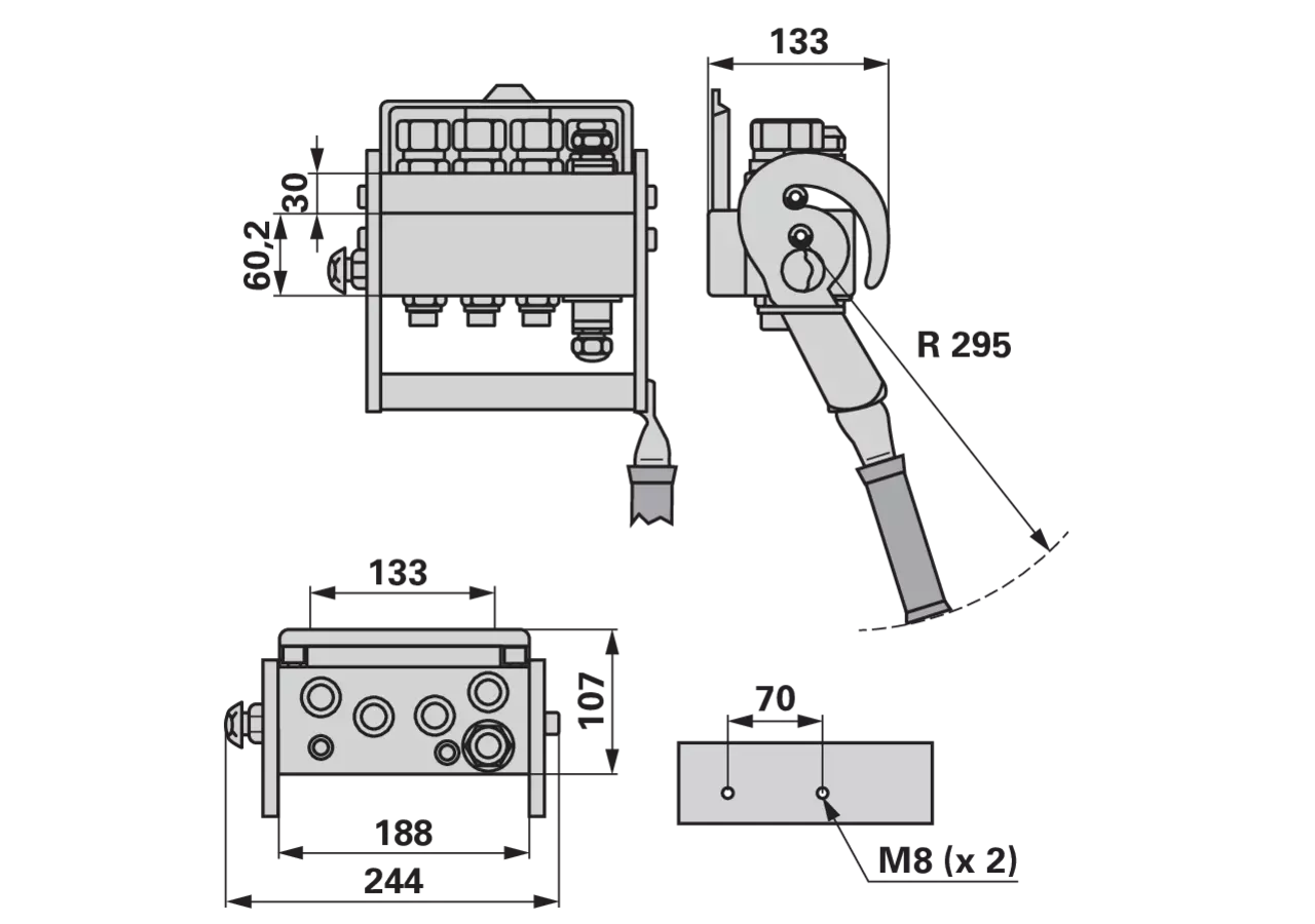 Multikuppler 2PS08 4x 1/2+E3 Fix- und Mobilteil Faster