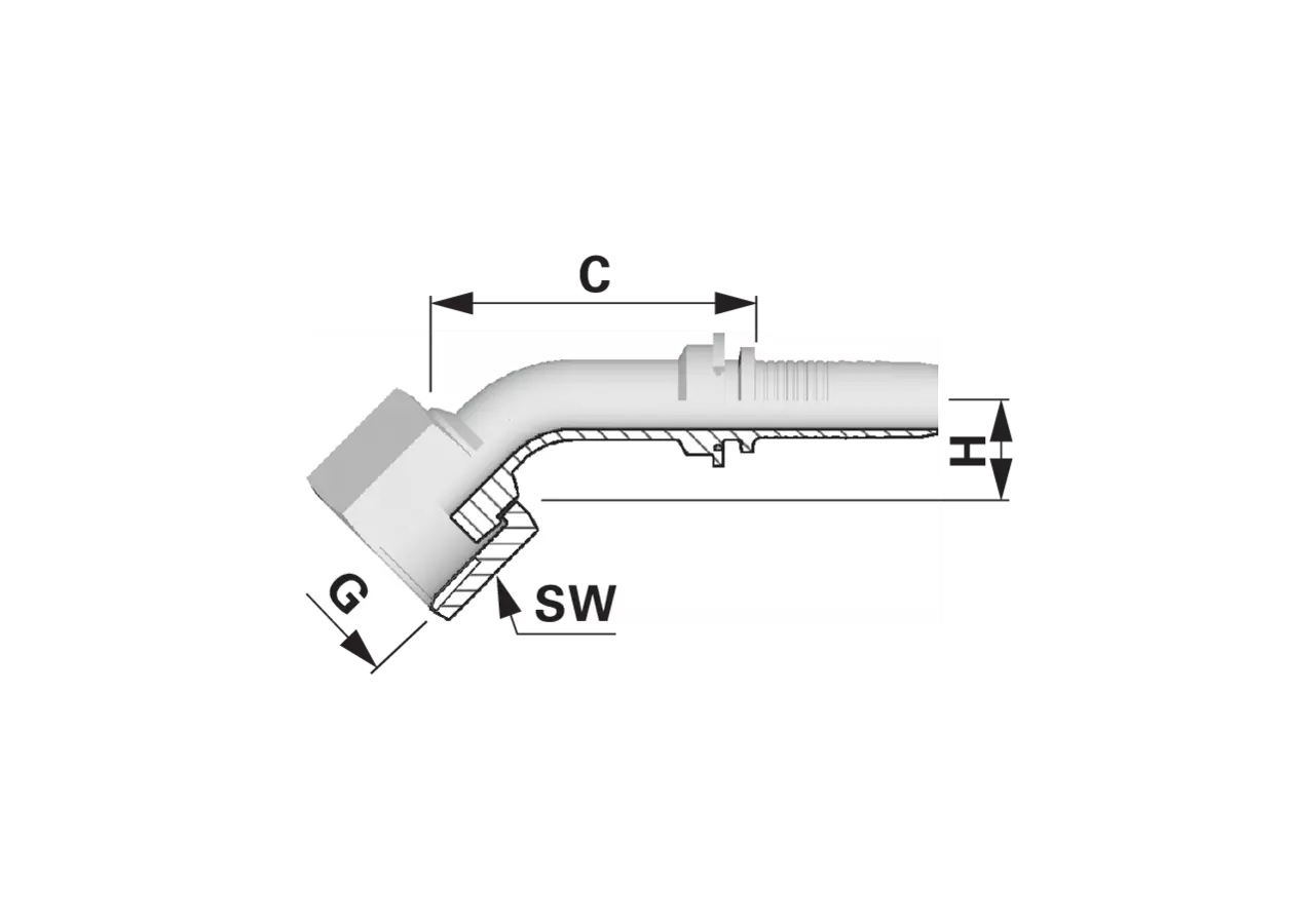 Dichtkegel ORFS DK45 DN16 1 3/16-12 Standard Alfagomma