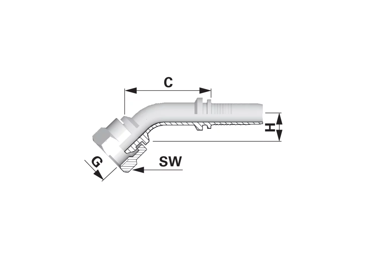 Dichtkegel JIS45 C DN06 1/4 Standard Alfagomma