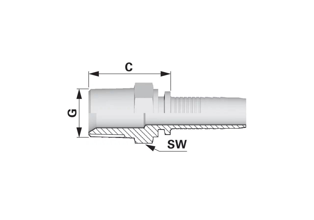 Gewindezapfen NPTF DN10 1/2 Standard Alfagomma