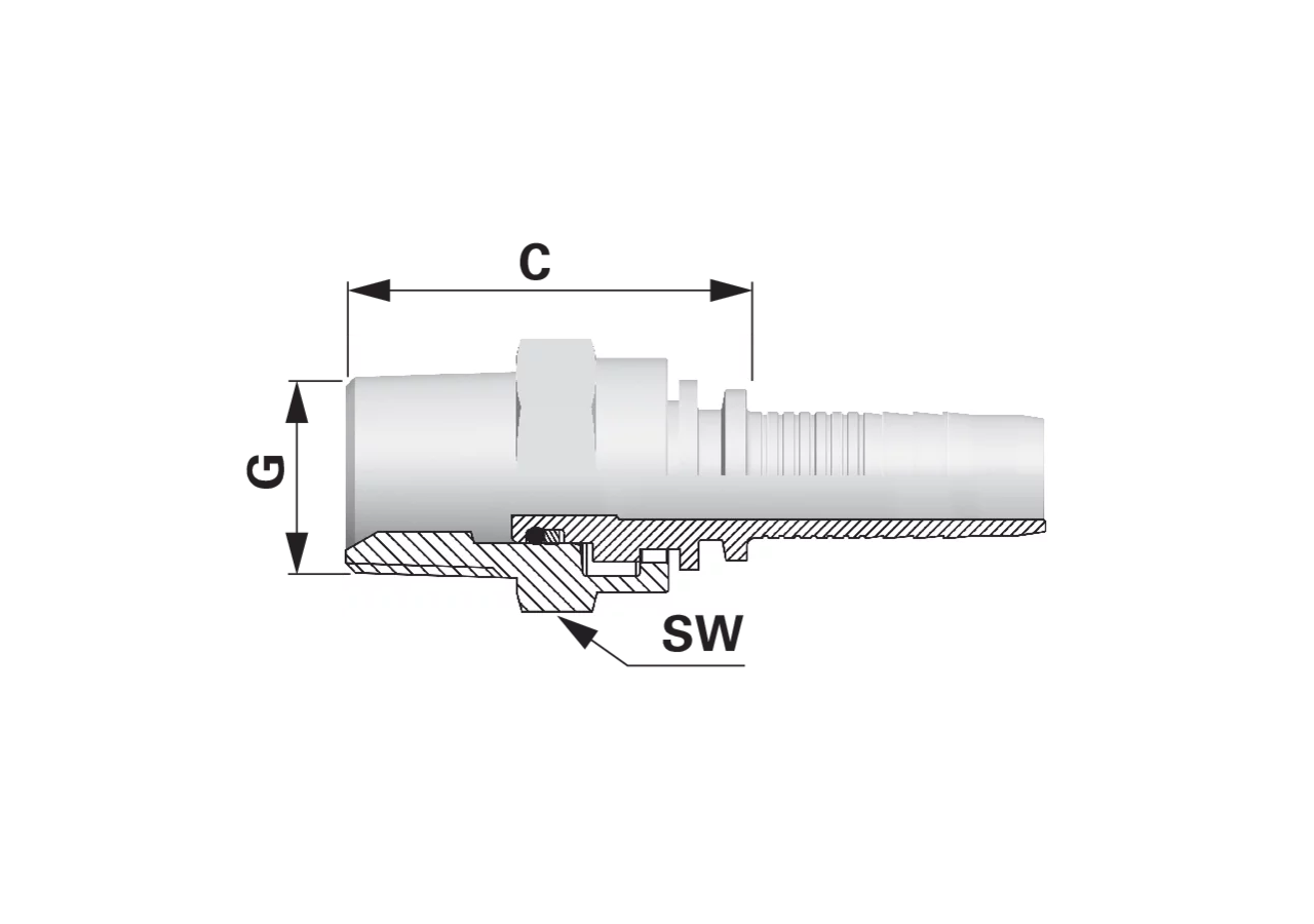 Gewindezapfen NPTF DN19 3/4 Drehbar Standard Alfagomma