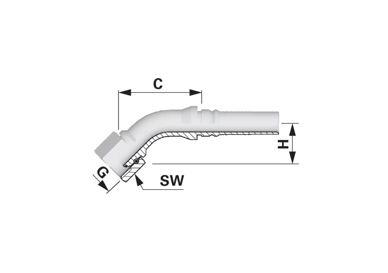 Dichtkegel DKOR45 IL DN25 1 Interlock Alfagomma