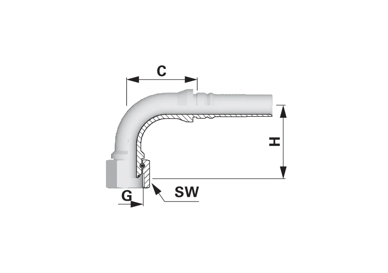 Dichtkegel DKOR90 IL DN25 1 Interlock Alfagomma