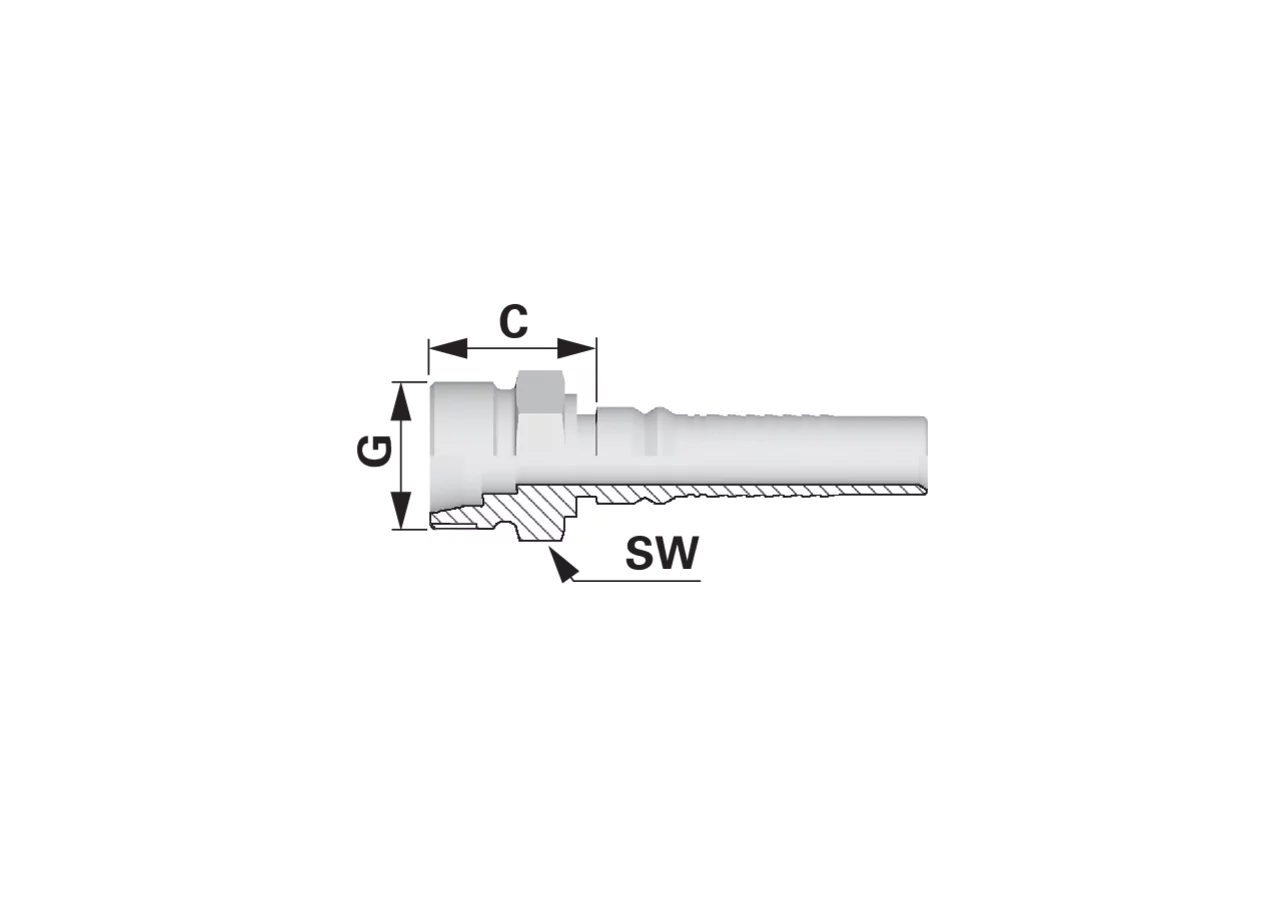 Gewindezapfen CES IL DN16 20S Interlock Alfagomma