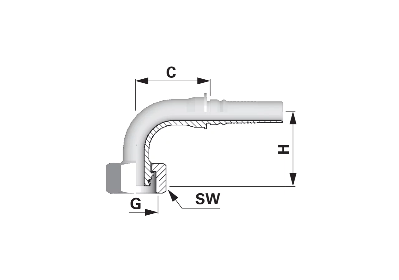 Dichtkegel DKOS90 IL DN20 25S Interlock Alfagomma