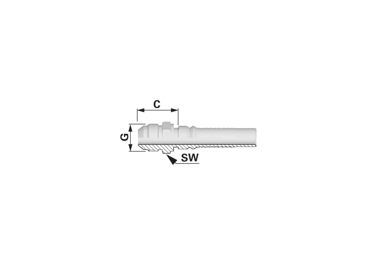 Gewindezapfen AGJ IL DN20 1 1/16-12 Interlock Alfagomma
