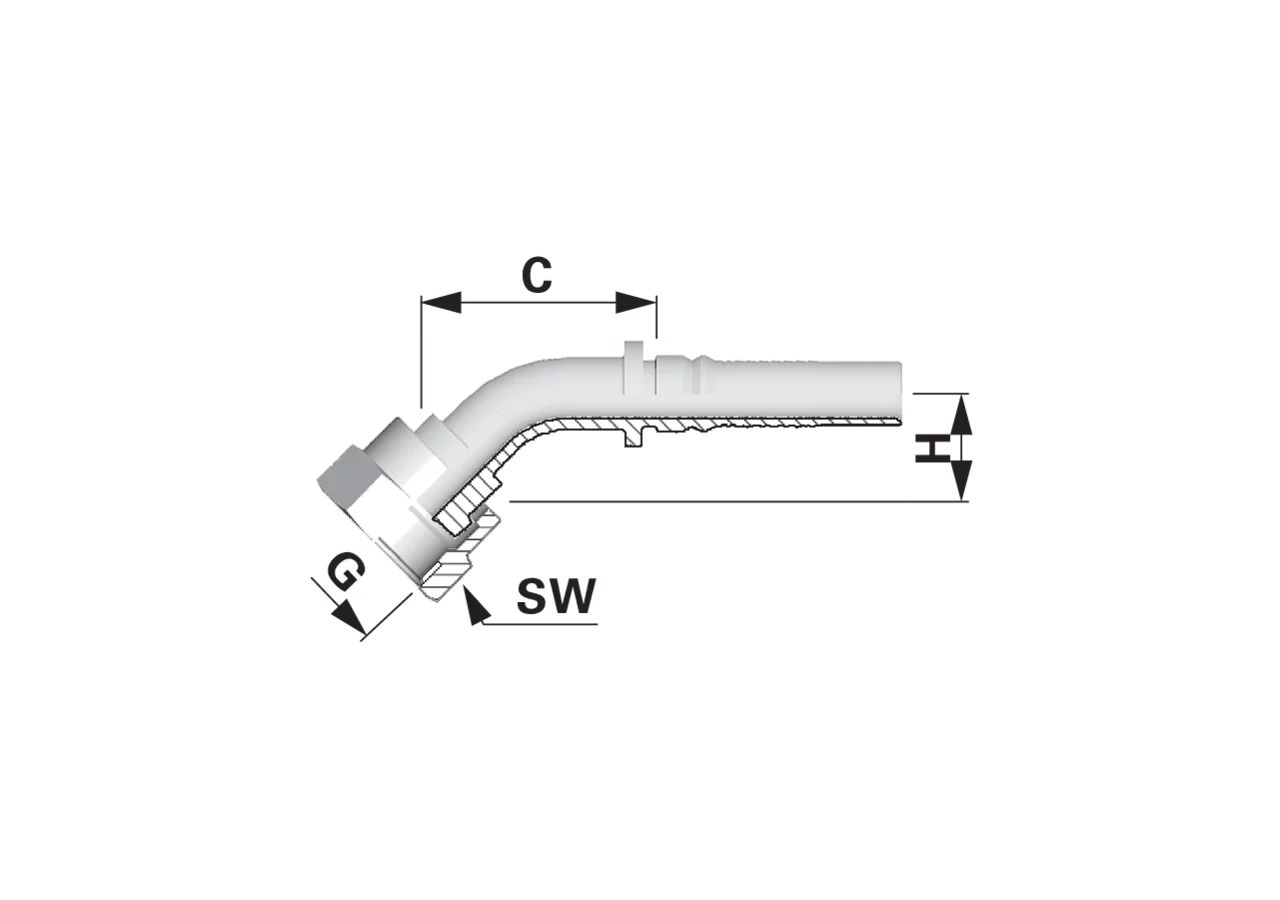 Dichtkegel ORFS45 IL DN25 1 7/16-12 Interlock Alfagomma