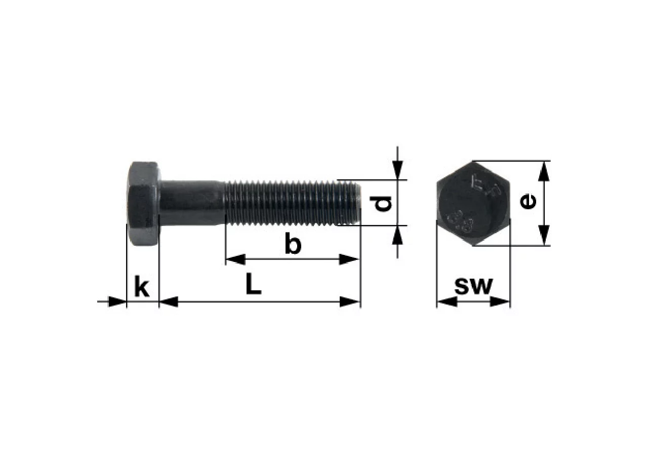 Schraube M10 x 185 mm, mit Schaft, Güte 10.9 DIN931 GartenShop24 - Hochwertige Gartengeräte