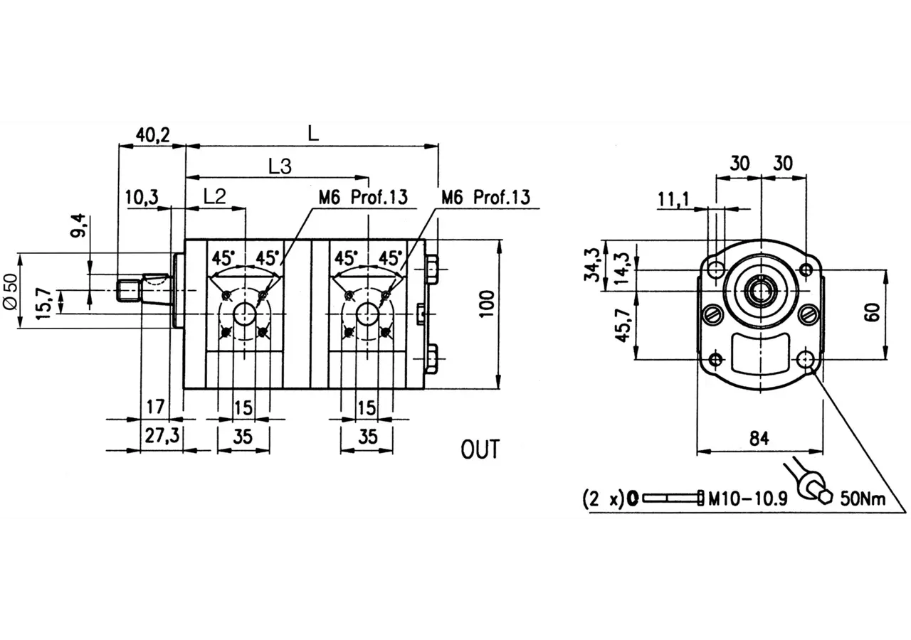 Hydraulikpumpe 22TK 19+11 S DEU V GartenShop24 - Hochwertige Gartengeräte