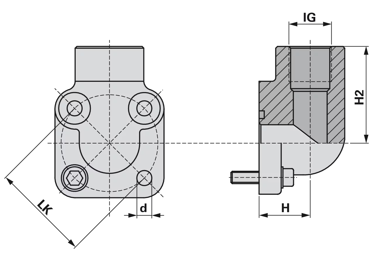 Pumpenflansch IG 1/2 LK 40 Höhe 24 mm GartenShop24 - Hochwertige Gartengeräte