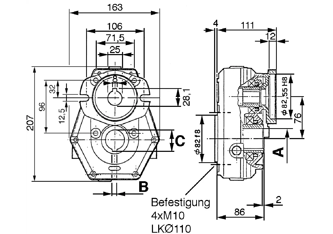 Untersetzungsgetriebe BG2 i=2:1 Dm35 GartenShop24 - Hochwertige Gartengeräte