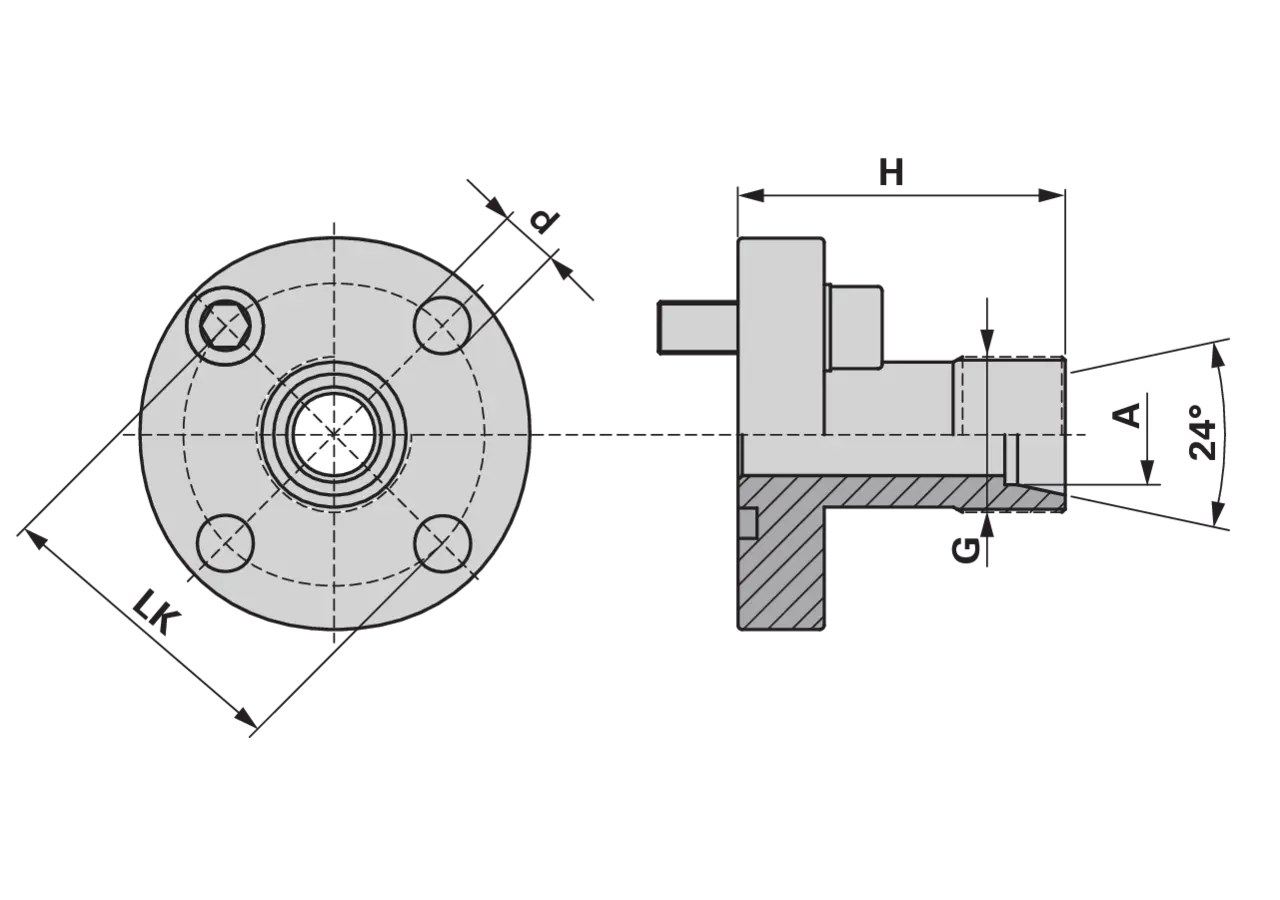 Pumpenflansch 18L LK 40 Höhe 35 mm STAUFF