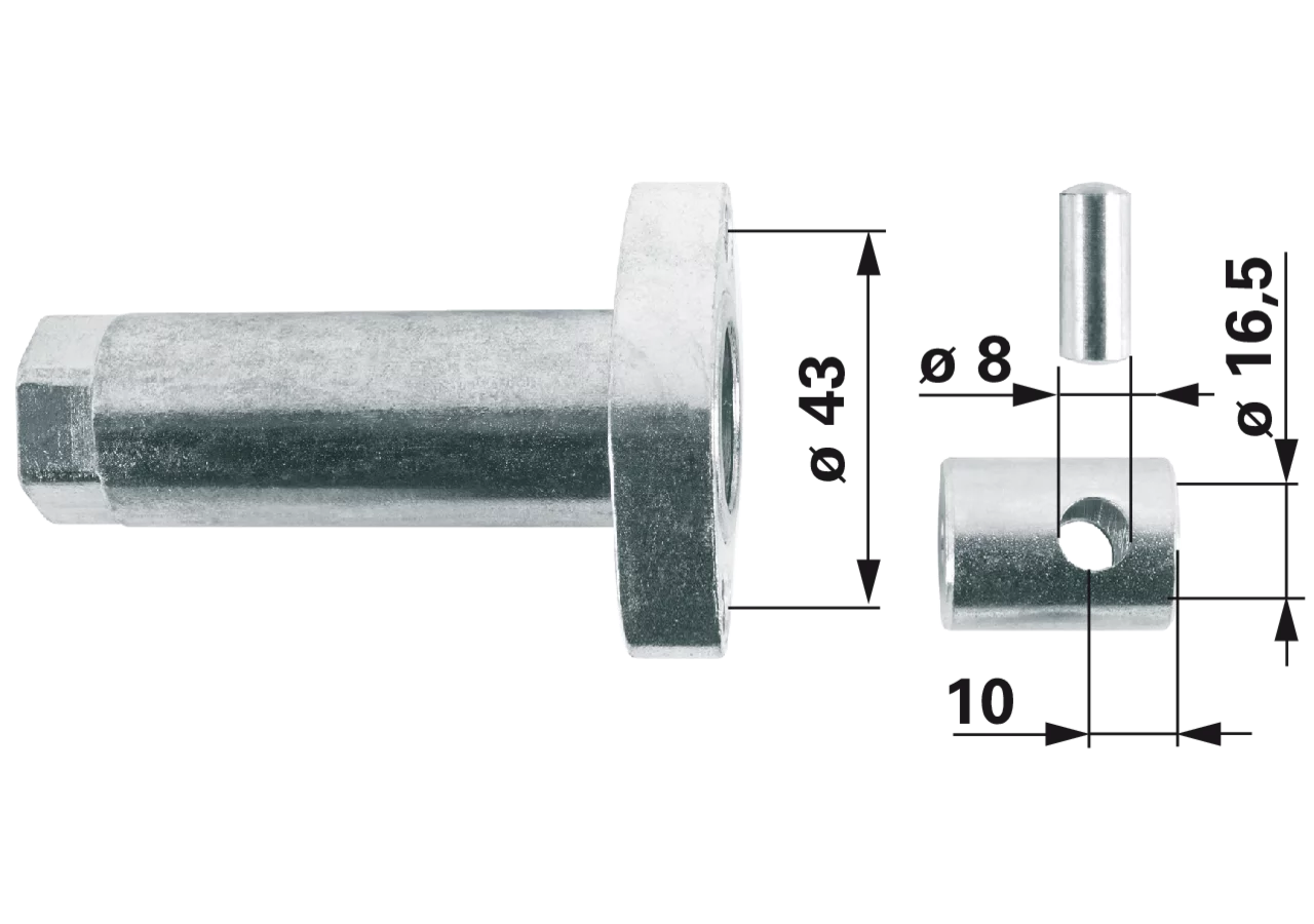 Anschlussglocke LK 43 mm, ID 8 mm, M16 x 1,5 GartenShop24 - Hochwertige Gartengeräte