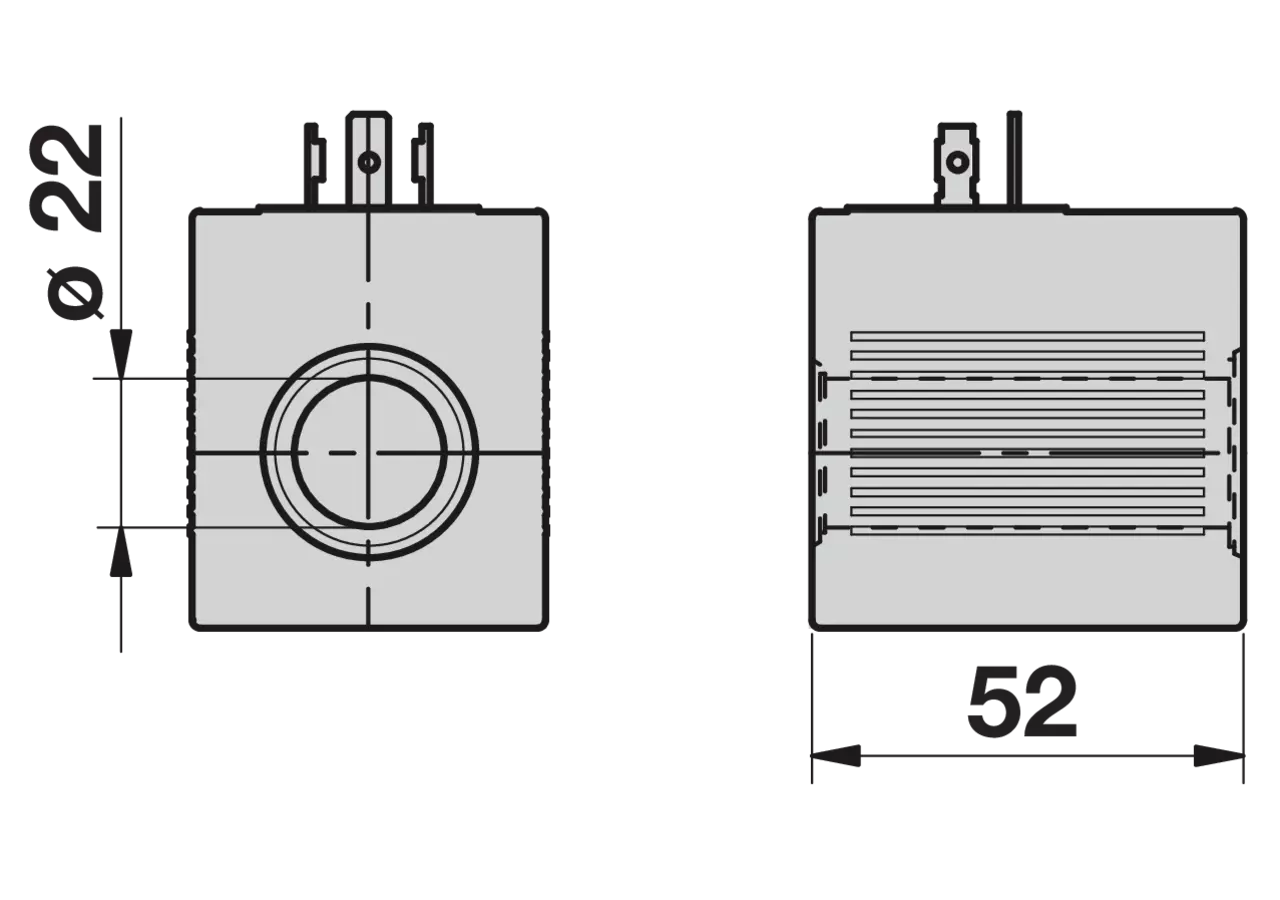 Magnetspule 12 V DC, ID 22 mm, L 52 mm GartenShop24 - Hochwertige Gartengeräte