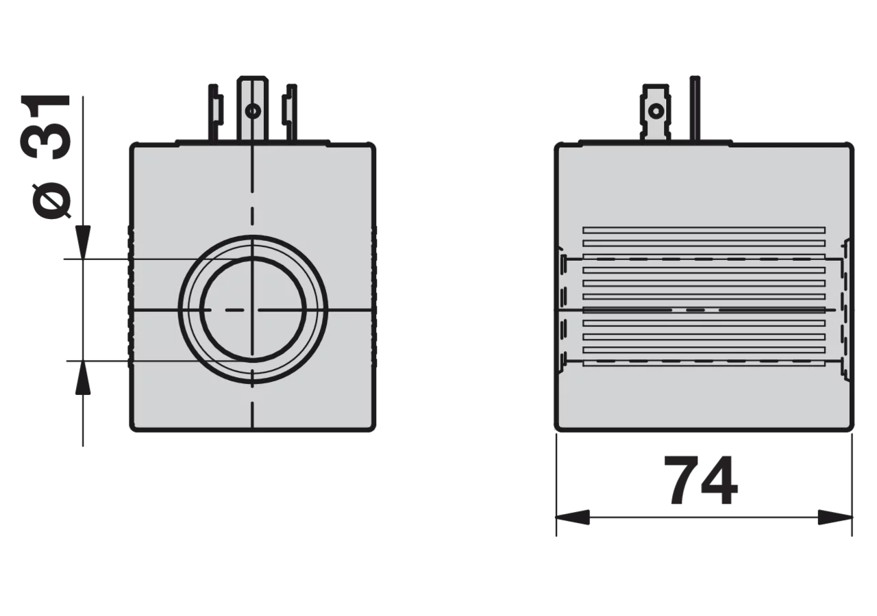 Magnetspule 12 V DC, ID 31 mm, L 74 mm GartenShop24 - Hochwertige Gartengeräte