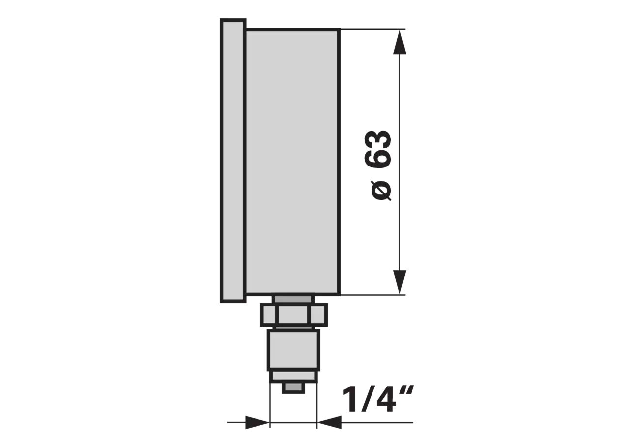 Manometer 25 bar, Dm 63 mm, G1/4 U GartenShop24 - Hochwertige Gartengeräte