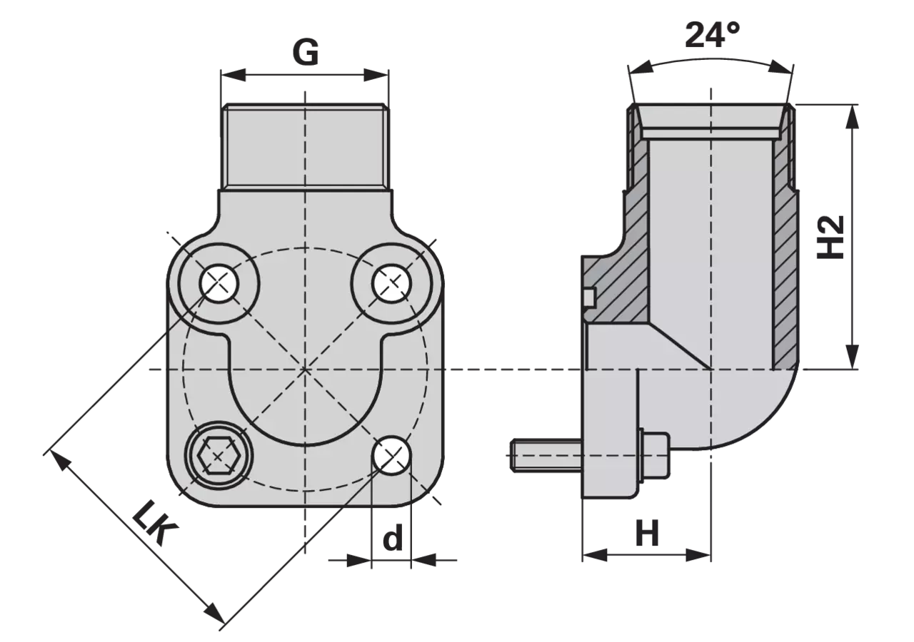Pumpenflansch 15L LK 40 Höhe 24 mm GartenShop24 - Hochwertige Gartengeräte